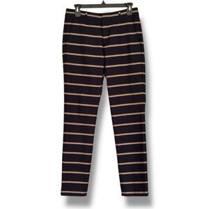 Banana Republic Women’s Ryan Pant Navy Gold Stripe Dress Pants Size 2